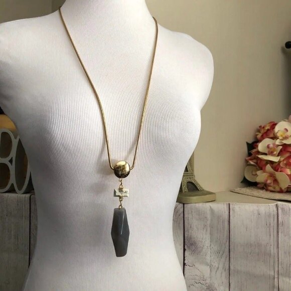 Charming Charlie Gold Snake Chain Pendant Necklace - Picture 1 of 9